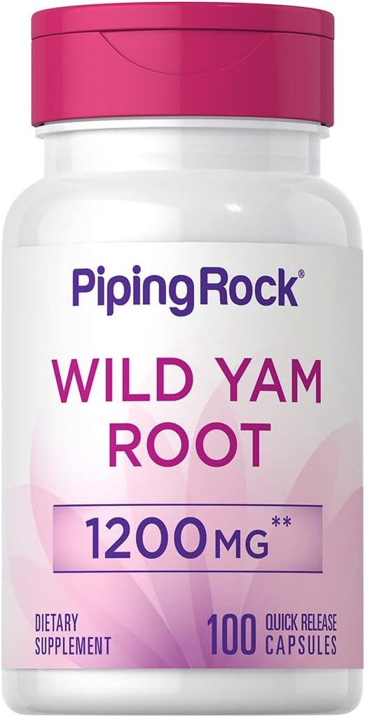 Piping Rock Wild Yam Root Capsule 1200mg | 100 Count | Estratto supplemento | Gluten Free, Non OGM
