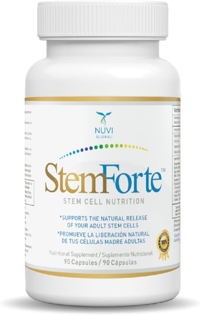 NuVi Global Stemforte Stem Cell Supplementi | Anti Aging Supplemento Stem Cell Nutrition per promuovere la rigenerazione e la riparazione cellulare, rigenerare vecchie e celle di danno | 90 capsule per uomini e donne
