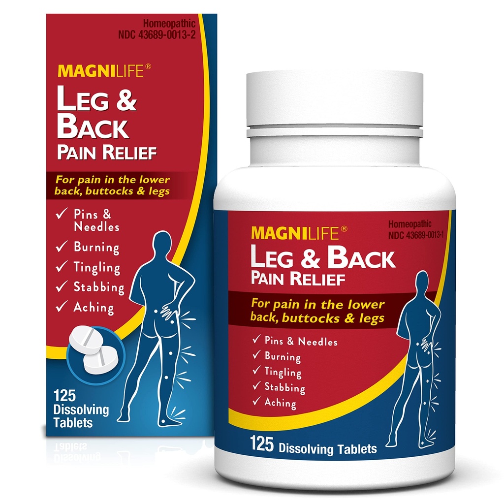 MagniLife Leg & Back Pain Relief, Fast-Acting Pain Relief, Natürlich beruhigen Burning, Tingling und Stabbing Schmerzen, Symptomatik oder Prävention, 125 Quick-Dissolve Tabletten