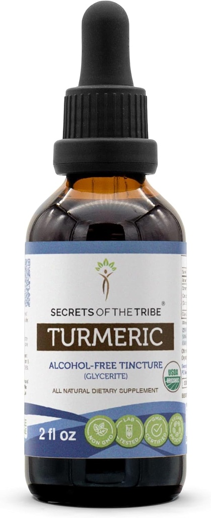 Kurkuma-freier Flüssigextrakt, USDA Organic Turmeric (Curcuma Longa) Getrocknete Wurzel (2 fl oz)