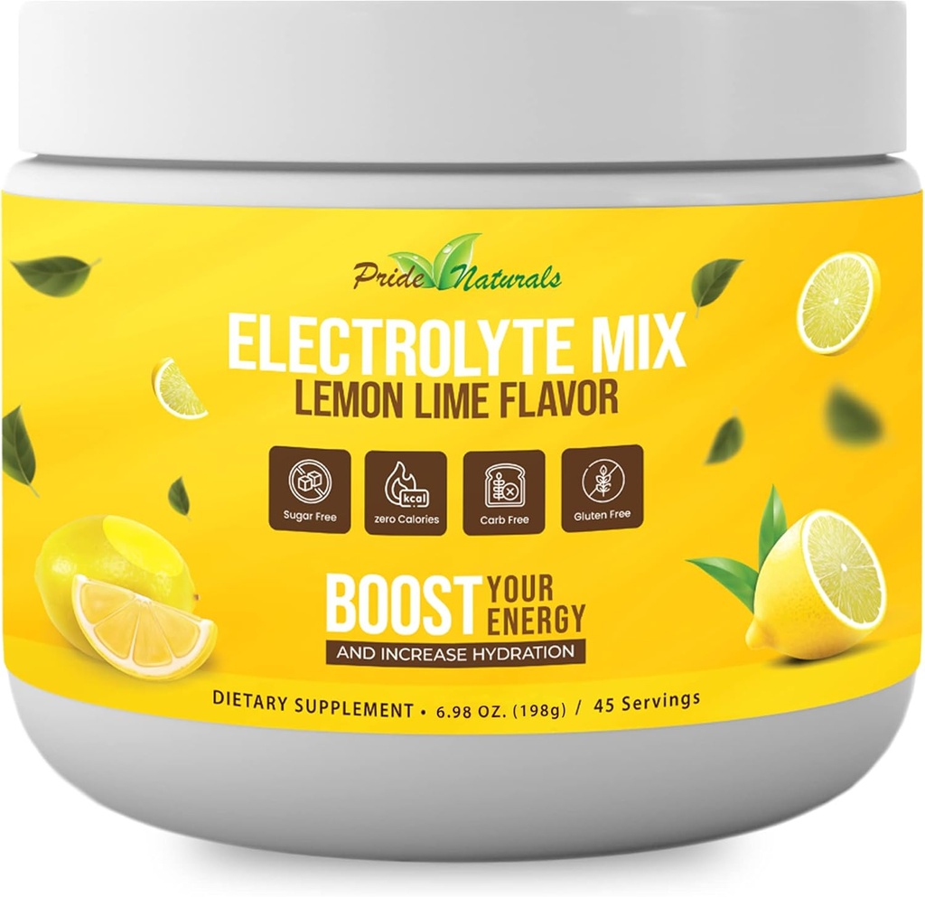 Elektrolyt-Pulver - Refreshing Workout Erholung Elektrolyte, Sugar Free, Gluten Free & Vegan, Pure Keto & Paleo Hydration Beverage, Immune Boosting Vitamine (198 Gramm, Lemon Lime)