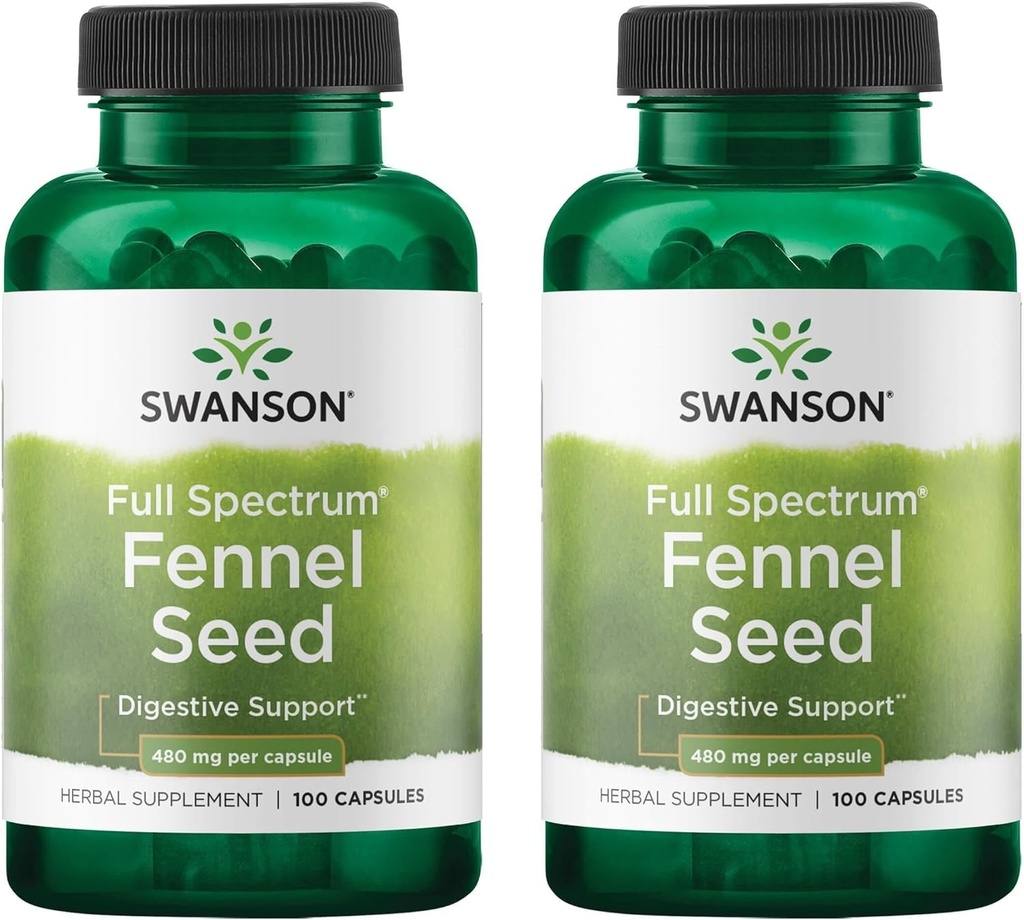 Swanson Fennel 480 Milligrammes 100 Capsules (2 Pack)