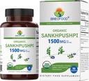 Brieofood Organic Sankhpushpi 1500mg, 45 portions, végétarien, sans gluten, 90 comprimés végétariens