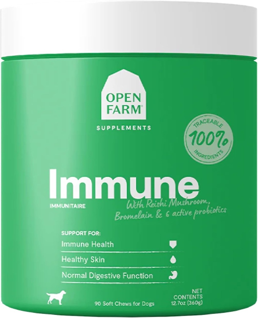 Occasion d'œufs de la ferme, supplément de chien avec ingrédients à base de plantes et probiotiques pour le soutien immunitaire et de la peau, 12,7 oz, 90 Compte