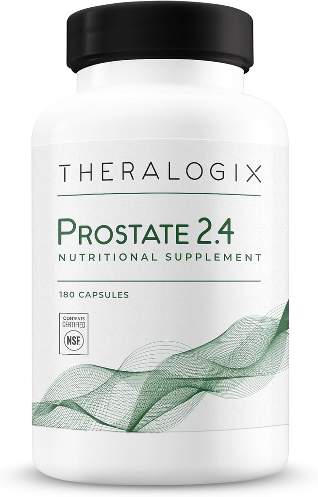 Theralogix Prostate 2.4 Supplément nutritionnel - Approvisionnement de 90 jours - Prostate Health for Men - Soutient un tissu prostatique sain - Lycopène, Vitamine D3, Sélénium et Vitamine E - Certifié NSF - 180 capsules