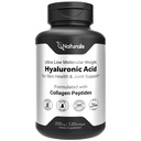 Acido Ialuronico Naturalis 200mg, 10x Migliore Assorbimento Ultra Basso Peso molecolare con Collageno, Biotina, Selenio & Vitamina E | Capelli, Pelle, Unghie & Integratori Comuni | 120 Softgels