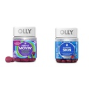 OLLY costipation Gummies di sollievo con Rhubarb, Prunes, Amla Plum Berry Flavor 30ct e gommoso della pelle con acido ialuronico, collagene, Sea Buckthorn 25 giorni di alimentazione Plump Berry 50 Count