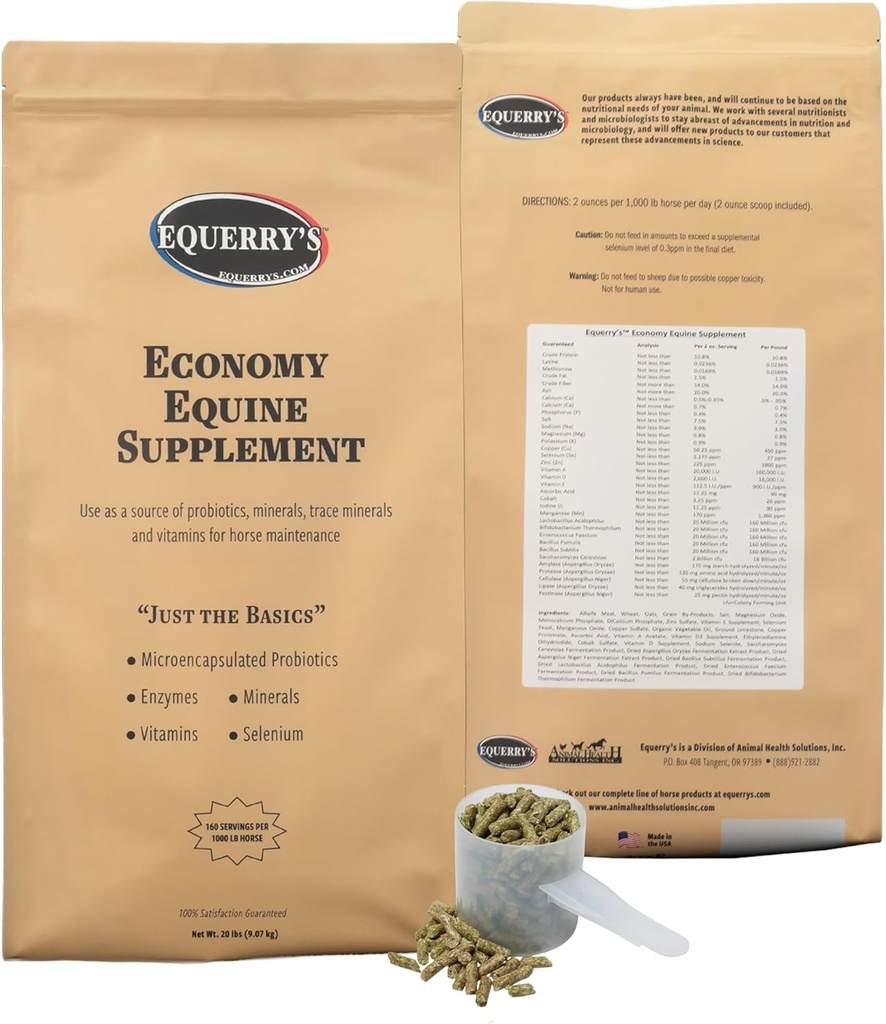 Supplément Economy Equine d'Equerry - Probiotiques Chevaux Supplément pour Chevaux