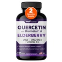 Gade Nutrition Quercetin avec Bromelain & Elderberry. Quercetin avec vitamine C et zinc. Zinc Quercetin 500mg avec vitamine D3.