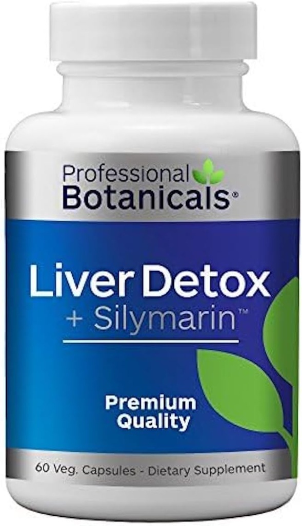 Supplément de détox et de nettoyage du foie, supplément de soutien du foie à base de plantes avec extrait de graines de chardon de lait, silymarin 80%, chardon béni biologique, racine de dandelion, - 60 capsules végétariennes