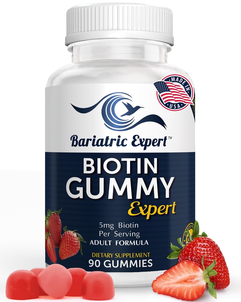 Bariatric Expert Biotin Vitamin – Fast-Melting Nahrungsergänzung für Erwachsene Post Bariatric Chirurgie, 90 Count