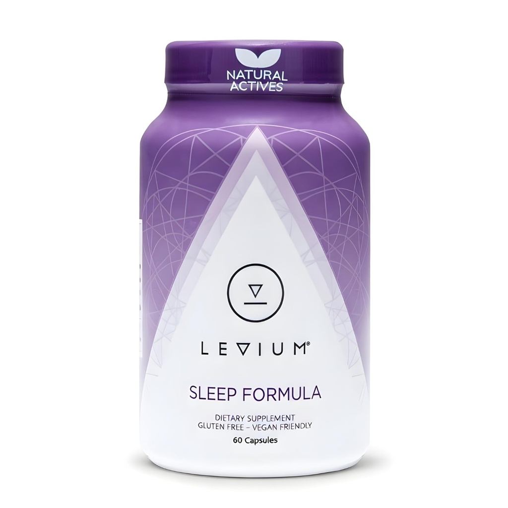 Levium Sleep Formula Supplement Capsules d'aide à la relaxation naturelle avec Melatonine, GABA, L-Theanine, Magnésium