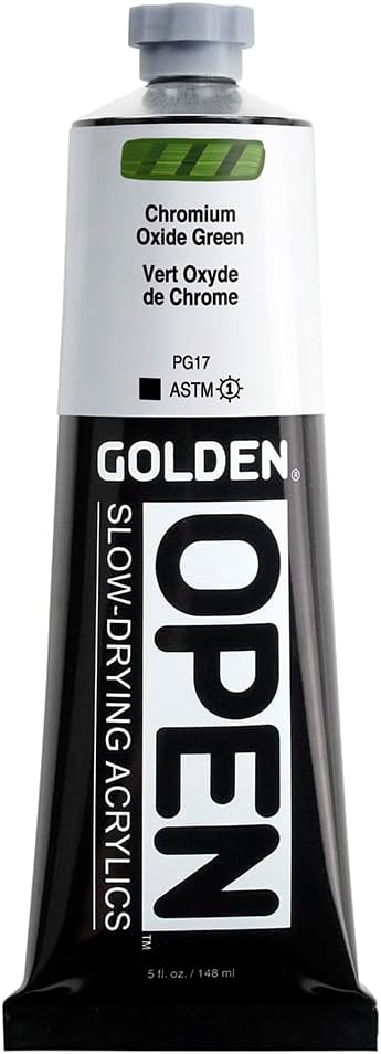OPEN Slow-Drying Acrylics von GOLDEN, Chromoxid Grün, 5 fl Unzen Rohr, Professionelle Acrylfarbe, Opaque