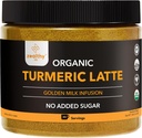 Poudre de latte curcuma biologique – USDA certifié, sans supplément de sucre curcuma avec Ceylan Cinnamon, Zealthy Life, 45 portions