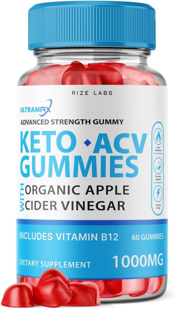 labos de taille - Ultra Max Keto Gummies pour la perte de poids avancée avec vinaigre de cidre de pomme, supplément aide à réduire la graisse Belly, pour la force supplémentaire (60 Gummies)