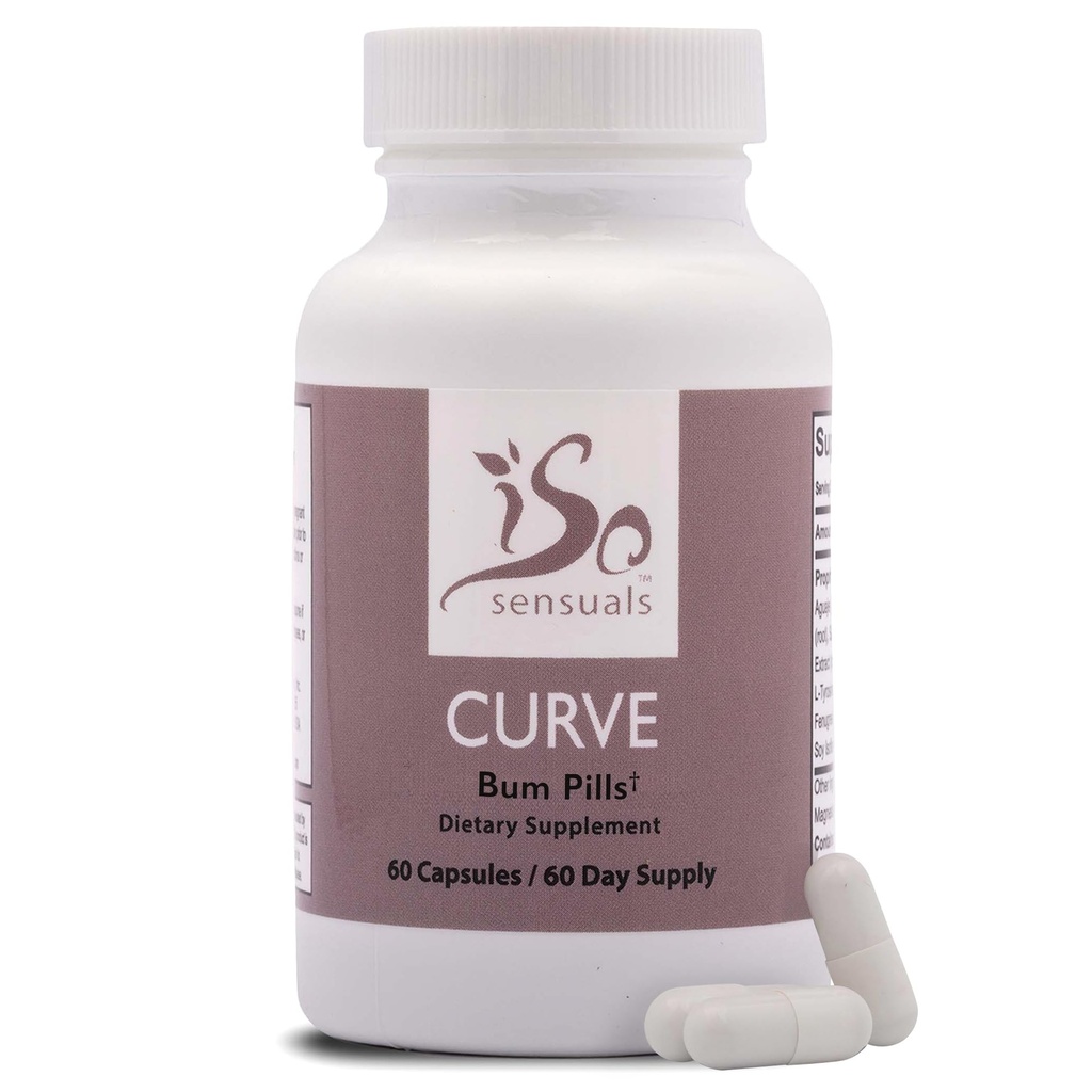 IsoSensuals Curve Butt Enhancement Pills - Bum Bum Booty Pills pour gros seins. 60 Capsules faciles à avaler