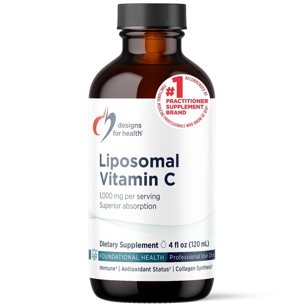 Progetti per la salute Vitamina C Liquido - 1000mg Integratore di Vitamina C - Liposomi (da Lecitina di Girasole) per Assorbimento Superiore - Non OGM, Sapore di limone piacevole (24 Serve / 4oz)