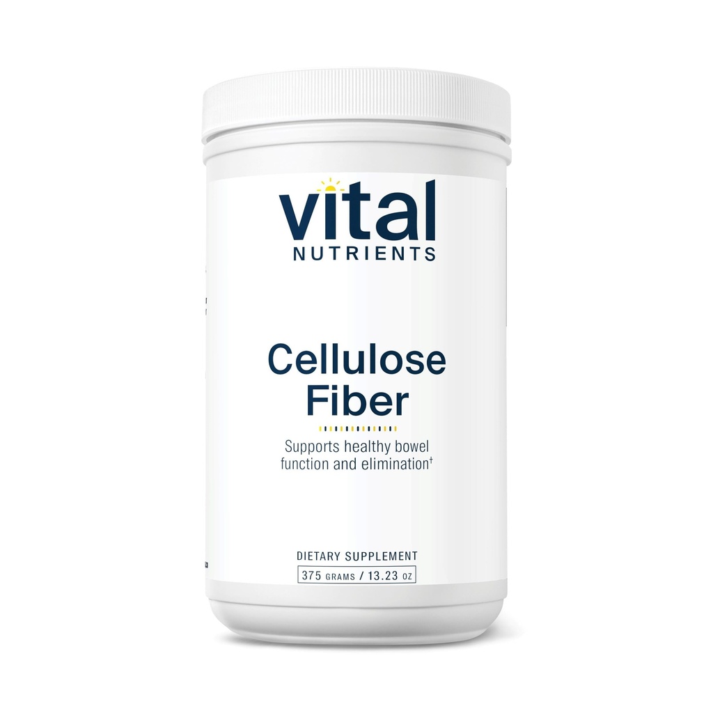 Polvere di fibra di cellulosa vitale | 375g polvere di fibra insolubile | polvere di supplemento di fibra supporta la funzione sana di bowel | Gluten, latticini, soia Free | Non-GMO | 60 capsule