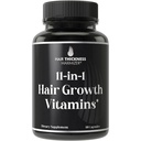 11-in-1 Veganes Haarwachstum Vitamine für dünnes und brüchiges Haar – Advanced Vitamin Complex mit 5000mcg Biotin, Kürbis Seed, Zink. Unterstützt Thicker, gesünder aussehende Kopfhaut für Frauen & Männer