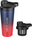DIW 24 oz Shaker Bottle, Edelstahl Shaker Bottle mit Lärmfreiem Design, Isolierte Metall Shaker Cup für Proteinmischungen und Pre Workout,Gym Bottle Shaker(Dark Rainbow)