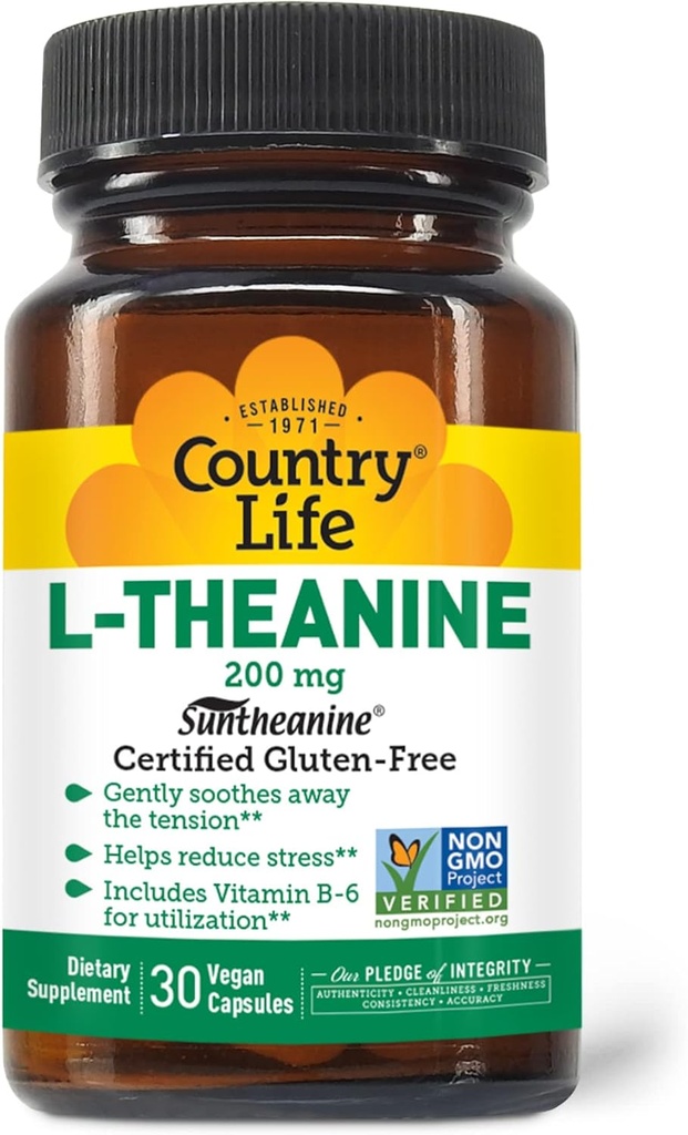 Country Life L-Theanine - 200 mg - 30 capsule vegetariane