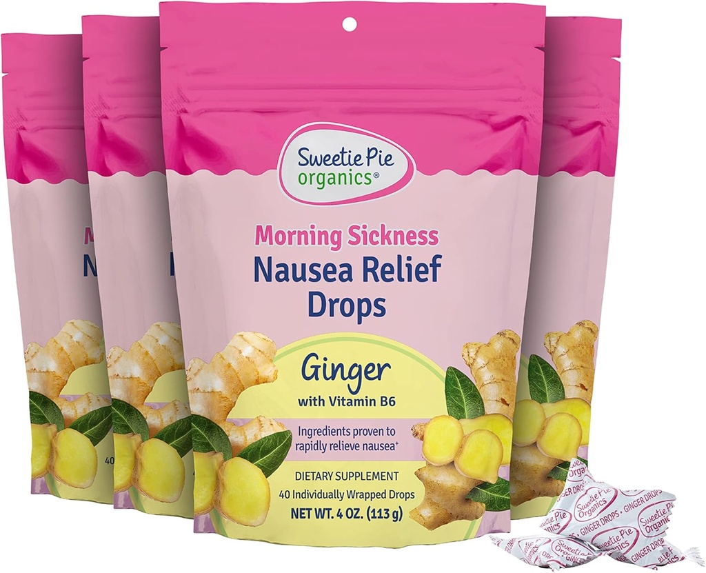 Sweetie Pie Organics® Morning Sickness Nausea Relief Tropfen, Ingwer, 4 Unzen, 4 Packung