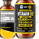 HERBIFY Vitamin D3 10000 IU - Made in USA Flüssiges Vitamin D Tropfen - Knochenfestigkeit und Immununterstützung Ergänzung - Sonnenschein Ersatz - D3 Vitamin Knochen und Zähne Ergänzung - 2 Oz