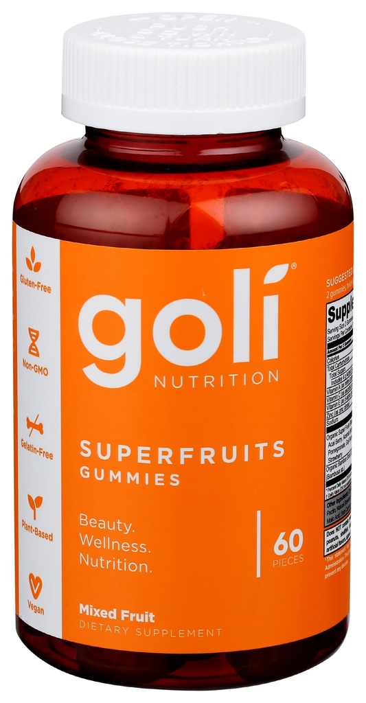 Goli Nutrition Frutta Mista Superfruits Gummies, 60 CT