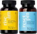 LifeVantage Rise AM & Reset PM System - Combinazione di Rise AM & Reset PM System, un Multivitaminico per Men e Donne Supplemento Fornisce Vitamine, Minerali e Adaptogeni. - 60 compresse per bottiglia