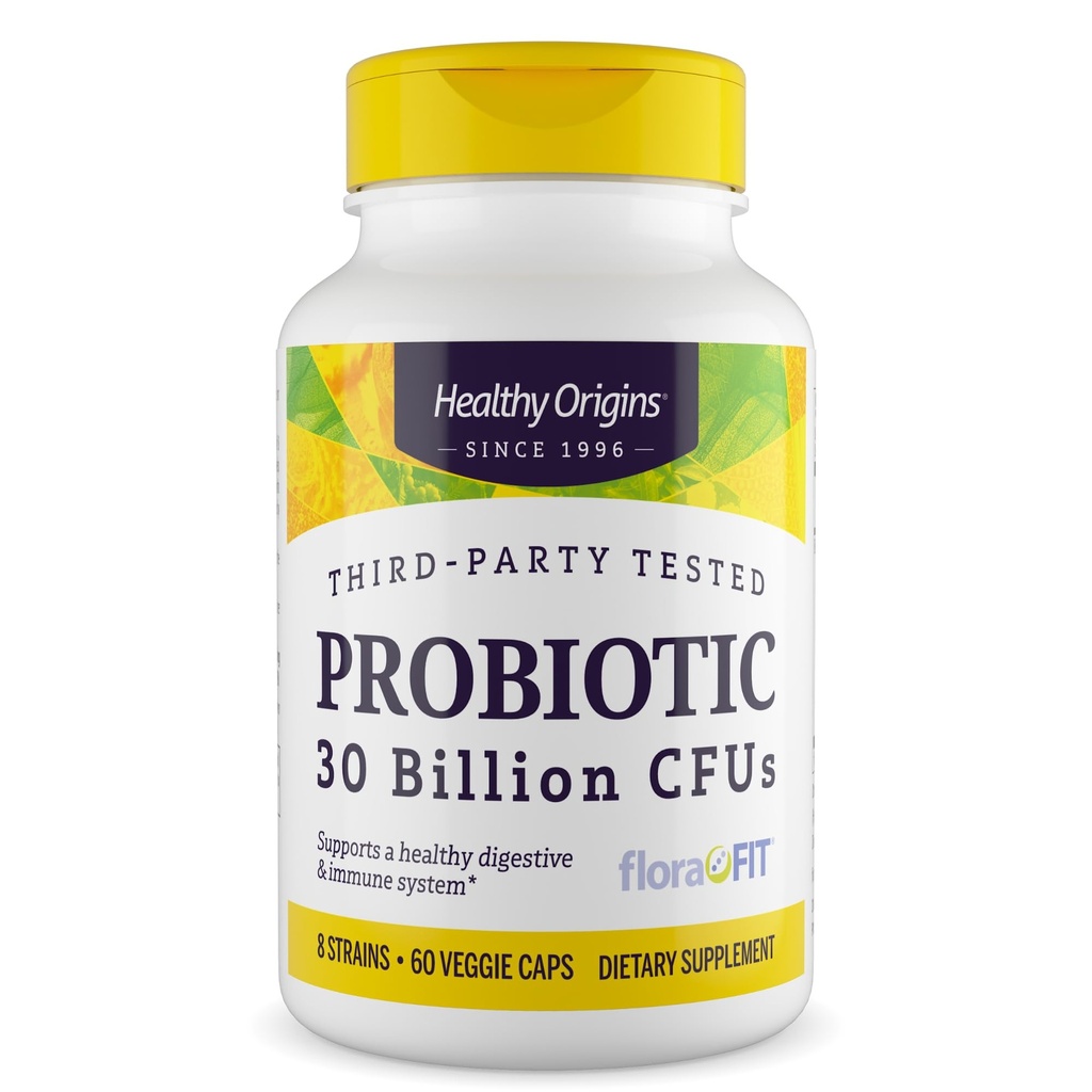 Probiotici 30 miliardi di CFU, 60 capsule vegetali - 8 Strains clinicamente studiati tra cui Lactobacillus & Bifidobacterium - Supporta Microbiome, Gut & Immune Health- 2 mesi di fornitura
