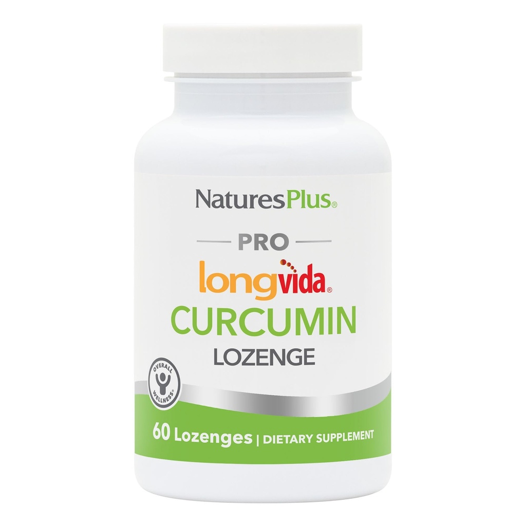 NaturesPlus PRO Longvida Curcumin - 60 Lozenges - Fördert gesunden freien Radikalschutz - Non-GMO, Vegan, Glutenfrei, Sojafrei - 30 Portionen