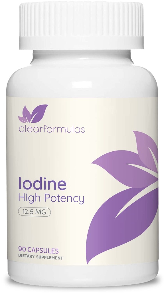 High Potency Potassium Iodine Supplement - Kalium Iodide USP und freie Jodkapseln 12.5mg Precise Dosage Blend - Kapsel Alternative zu Lugols Ergänzung für Schilddrüse Energie und Immunität (3 Monate)