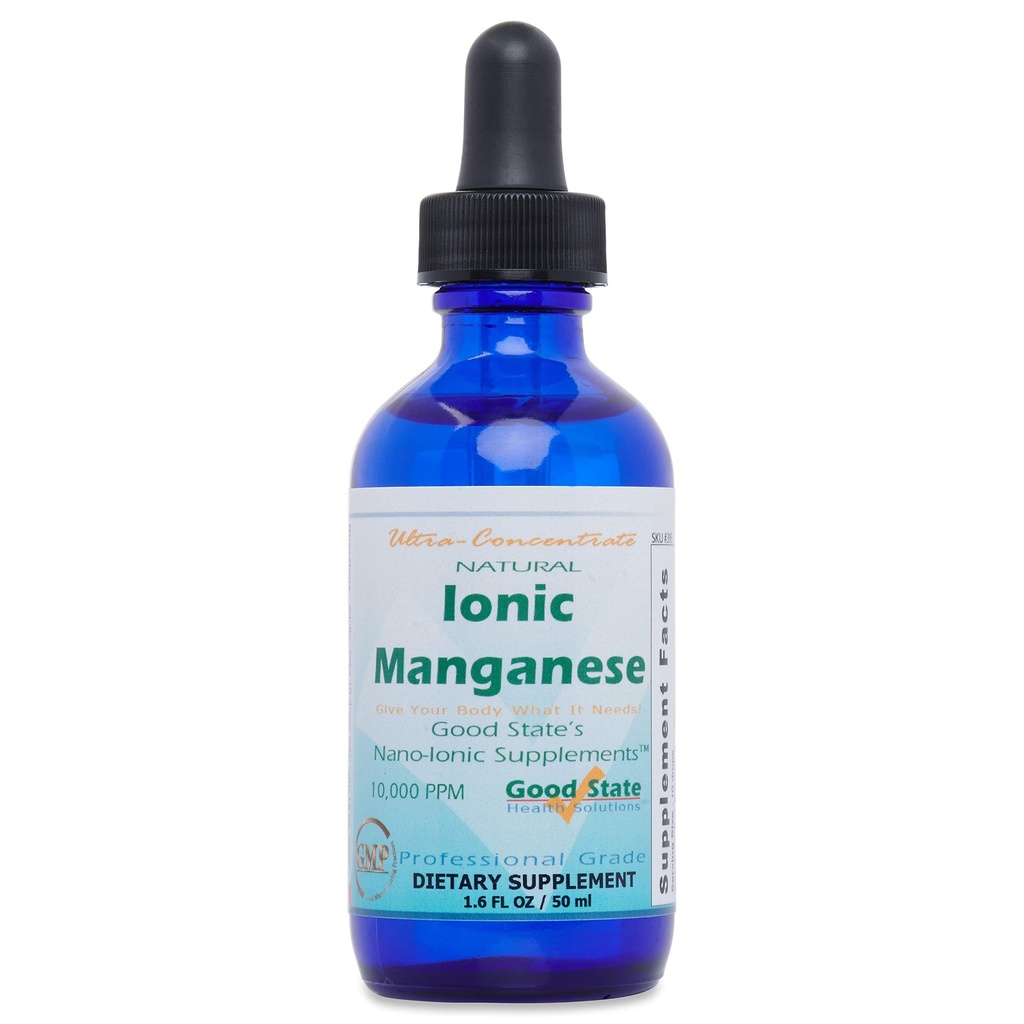 Good State | Natural Ionic Manganese | Liquid Concentrate | Nano Sized Mineral Technology | Professional Grade Dietary Supplement | 1.6 Fl oz Bottiglia (50 mL)
