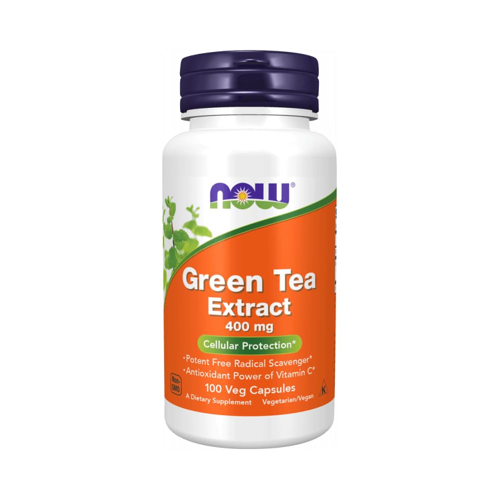 Now Foods Green Tea Extract 400mg 60% Capsules, 100 CT