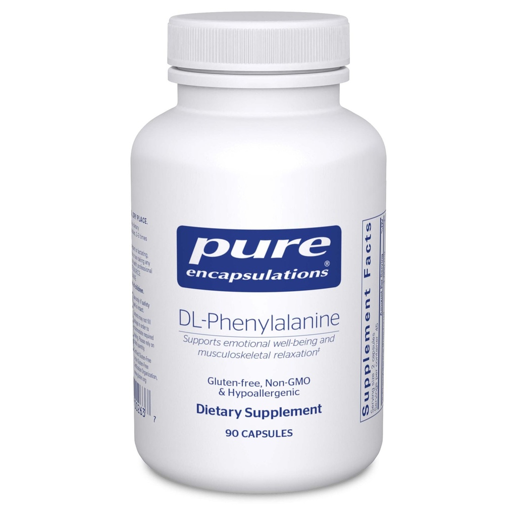 Pure Encapsulations DL-Phenylalanin | Aminosäureergänzung für Gedächtnis und Fokus, Gelenke, Muskeln und kognitive Unterstützung* | 90 Kapseln