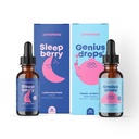 JoySpring Genius Drops Brain Supplement und SleepBerry Melatonin für Kinder Schlafunterstützung
