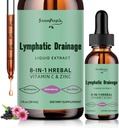 GREENPEOPLE Drainage lymphatique gouttes - Supplément de nettoyage lymphatique 10-en-1 avec Echinacea, Cleavers et racine de Burdock - Immune Support, Cleanse et Detox - Absorption avancée, Non-OGM (1 fl oz, 2 Pack)