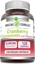 Incredibile Formulas Cranberry Concentrato 30.000 mg con vitamina C Supplemento | Capsule Veggie | Super Strength | Non-GMO | Gluten Free Made in USA (1 Pack, 240 Count)