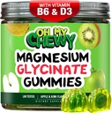 Glycinate Gummies 400MG - Alto assorbimento per bambini, adolescenti e adulti - Supplemento per sonno, calma e relax muscolare con B6 & D3 - Gluten Free & Vegan Friendly - 60 Conte