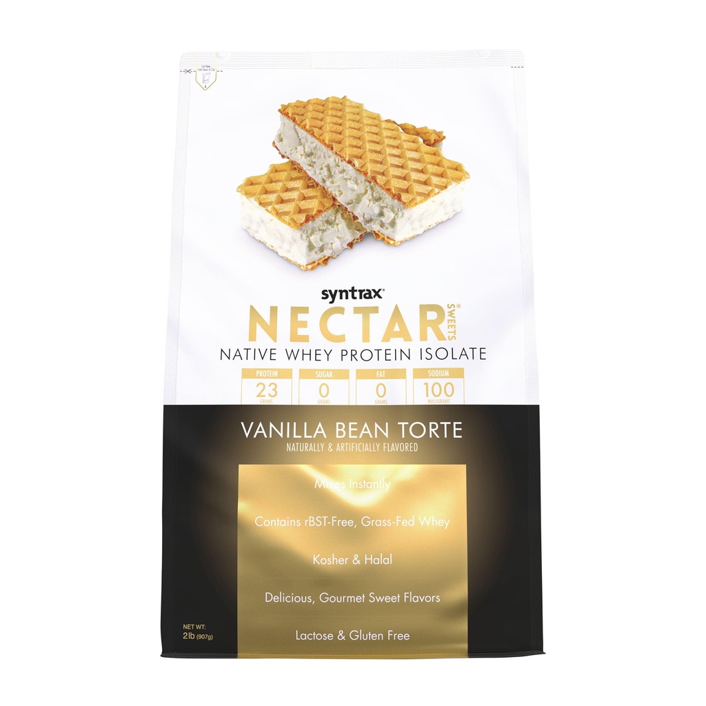 Syntrax Nutrition Nectar Sweets, 100% Whey Isolate Protéines Poudre, Vanilla Bean Torte, 2 lbs
