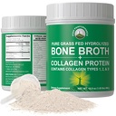 Peak Performance Hydrolysed Bone Broth und Collagen Unflavored Protein Peptides Powder Enthält alle Collagen Arten: 1, 2, und 3. Reine Weide, Raised Grass Fed, Paleo Friendly, Gluten + Dairy Free