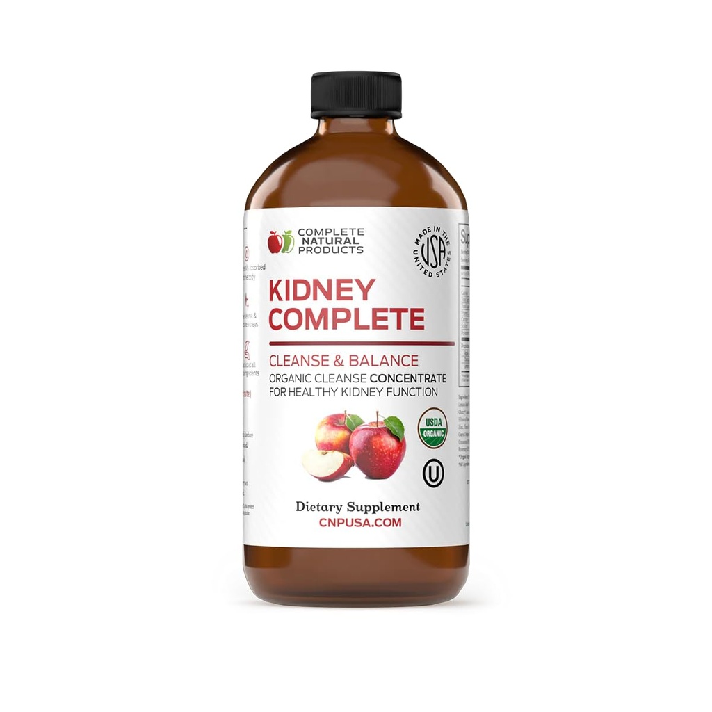 Completo di rene naturale - Supplemento dietetico liquido per il supporto del rene, pulizia e disintossicazione con Aceto di sidro di mele, limone, torta di Chanca organica, barbabietola, acido citrico, vitamina C, & More - 12oz