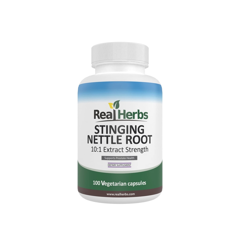 Real Herbs Sting Nettle Root Extract 7500mg (750mg 10:1 Extrakt) – Vegetarisch Freundlich, Non-GMO, Glutenfrei – Unterstützt Prostata und Urinärgesundheit – 100 Kapseln