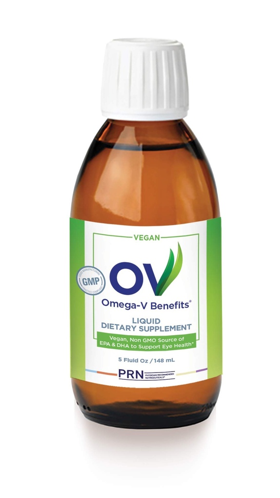 Omega-V Vorteile Liquid Omega 3 Supplement - 5 oz, 30-Tage-Versorgung - Vegan Ergänzung mit 1000mg EPA & DHA für Augengesundheit