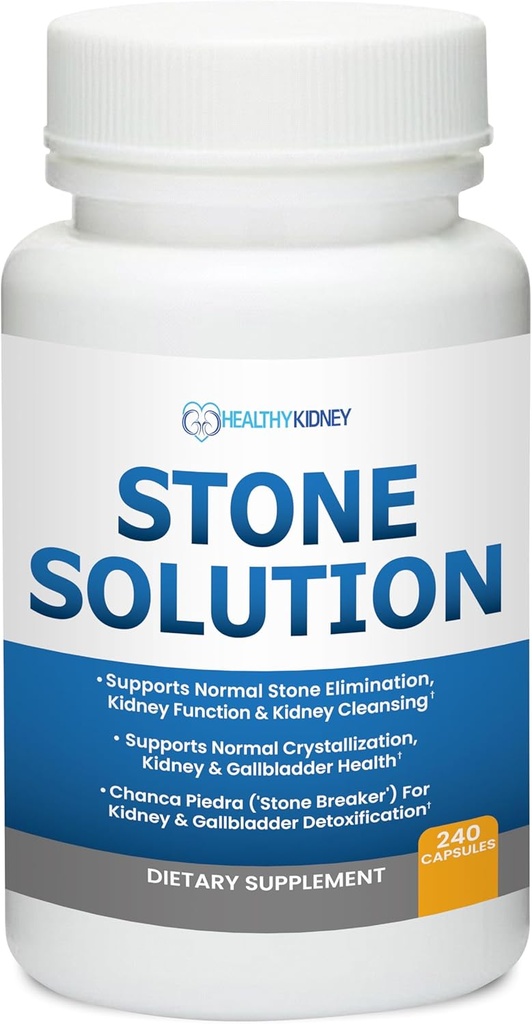 Soluzione di pietra Capsules- Dissolver naturale, Supporto di Pietra del rene & Cleanser del rene, 60 Serve + Pulizia del rene e supplemento di salute del rene per supportare la funzione normale del rene, 60 caps