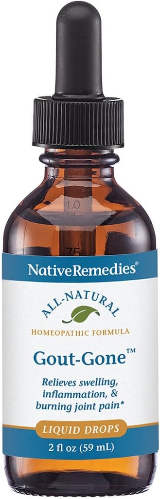 Rimedi nativi Gout-Gone - Formula omeopatica naturale per il gonfiore congiunto, il rossore e il disagio di Gout - 59 mL