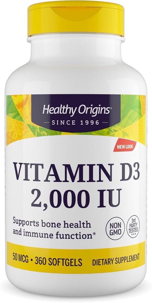 Gesunde Herkunft Vitamin D3, 2000 IU, 360 Count