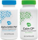 NeuroScience Stress Response & Sleep Set - Alpha GABA PM + Calm CP with Melatonin, L-theanine, Banaba Leaf & More (2 Prodotti, 60 Count Every)