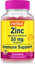 WellYeah Zinc Gummies 50 mg - Soutient une fonction immunitaire saine et la santé antioxydante - Natural Berry Flavor - Sans gluten, sans OGM - Supplément alimentaire pour gommy à croquer - 60 Gummies