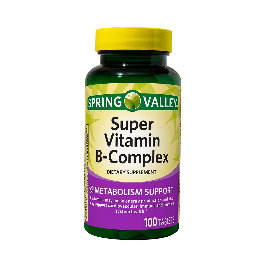 ikj Super Vitamin B-Complex Tablets Dietary Supplement, 100 Count